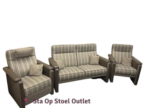 Complete Set Luxe Design 2-Zits & 1-Fauteuils, Huis en Inrichting, Fauteuils, Zo goed als nieuw, Stof, 125 cm of meer, Minder dan 75 cm
