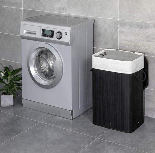Infinity Goods Wasmand met Deksel Zwart - Bamboe NIEUW, Huis en Inrichting, Badkamer | Badtextiel en Accessoires, Nieuw, Overige typen