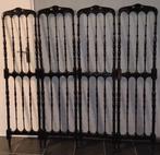 Antieke houten kamerscherm/kamerverdeler scherm 4 panel, Ophalen, Gebruikt