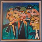 schilderij "De Boeren" van M.Becker, Antiek en Kunst, Ophalen of Verzenden