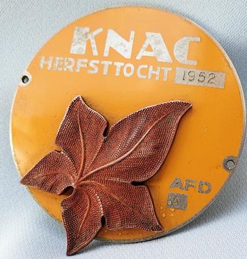 Oude geëmailleerde KNAC Badge, Herfsttocht 1952
