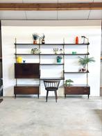 Vintage wandmeubel A.A. Patijn modulair hout jaren 50/60, Ophalen, 250 tot 300 cm, Gebruikt, 200 cm of meer