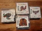 4 WOODEN PUZZELS A5 FORMAAT, Leeuw, haan,uil en schildpad, Hobby en Vrije tijd, Denksport en Puzzels, Ophalen of Verzenden, Minder dan 500 stukjes