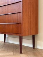 Vintage ladekast teak hout jaren 50/60 Deens Scandinavisch, Huis en Inrichting, Kasten | Ladekasten, Ophalen, Gebruikt, 5 laden of meer