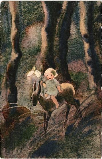 806297 vintage Kinderkaart 1975 op een ezeltje Gelopen  beschikbaar voor biedingen