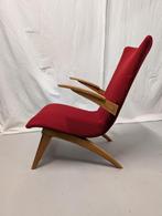 Unieke G. Van Os loungestoel voor Van Os Culemborg - 50s, Huis en Inrichting, Fauteuils, Ophalen, Hout, Gebruikt, Mid-Century Modern Dutch Design
