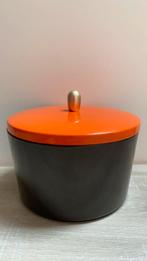 Vintage snacktrommels oranje/bruin jaren 1970s, Overige materialen, Gebruikt, Ophalen of Verzenden, Schaal of Schalen