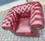Nieuwe Chesterfield club fauteuil rood leer + GRATIS BEZORGD, Huis en Inrichting, Chesterfield, Nieuw, Ophalen of Verzenden, 100 tot 125 cm