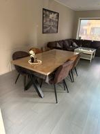 Tafel eettafel mangohout staal x poot, 100 tot 150 cm, 50 tot 75 cm, Ophalen of Verzenden, Zo goed als nieuw