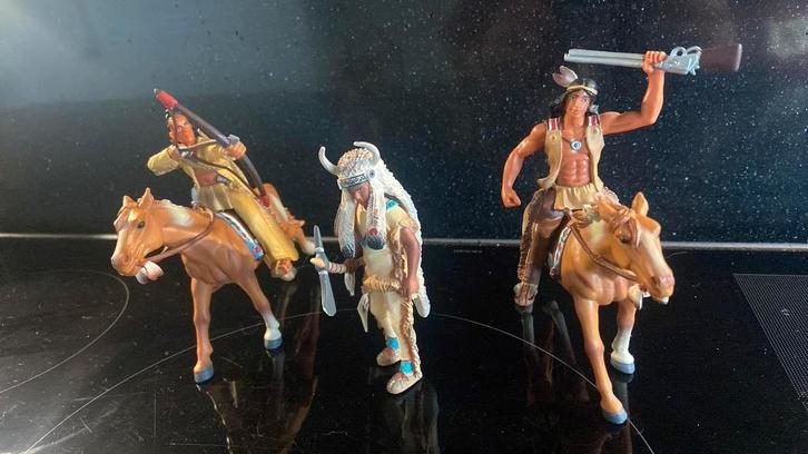 Zeldzaam: Vintage Bullyland Indianen, Verzamelen, Poppetjes en Figuurtjes, Zo goed als nieuw, Ophalen of Verzenden