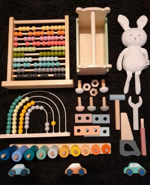 Houten speelgoed pakket pastelkleuren, Kinderen en Baby's, Speelgoed | Houten speelgoed, Zo goed als nieuw, Overige typen, Ophalen of Verzenden