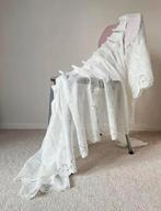Vintage brocante gordijnen,216x96/180x50,5cm. Boho bohemian, Gebruikt, Wit, 50 tot 100 cm, Vintage retro brocante barok vitrage boho bohemian kant lace
