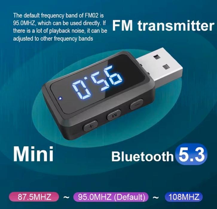 Mini Bluetooth FM transmitter USB – handsfree bellen, Auto diversen, Auto-accessoires, Nieuw, Ophalen of Verzenden