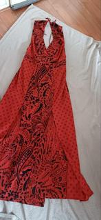 Hele mooie zwart roestkleur jurk met splitjes  maat 38, Maat 38/40 (M), Zwart, Ophalen of Verzenden, Onder de knie