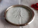 Kristallen plateau met verzilverde rand, Ophalen of Verzenden