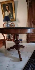Antieke biedermeier tafel met zwart marmerblad 19e eeuw, Ophalen