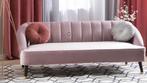 Roze fluwelen bank | 3-zits velvet sofa | Zo goed als nieuw, Ophalen, 150 tot 200 cm, Driepersoons, 75 tot 100 cm
