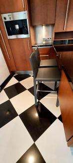 Barstoelen echt leer, Huis en Inrichting, Barkrukken, Met voetsteun, 60 tot 90 cm, Leer, Ophalen of Verzenden