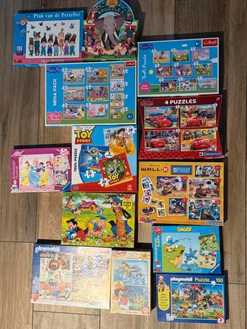 Diverse kinderpuzzels (46 puzzels in 13 dozen) beschikbaar voor biedingen