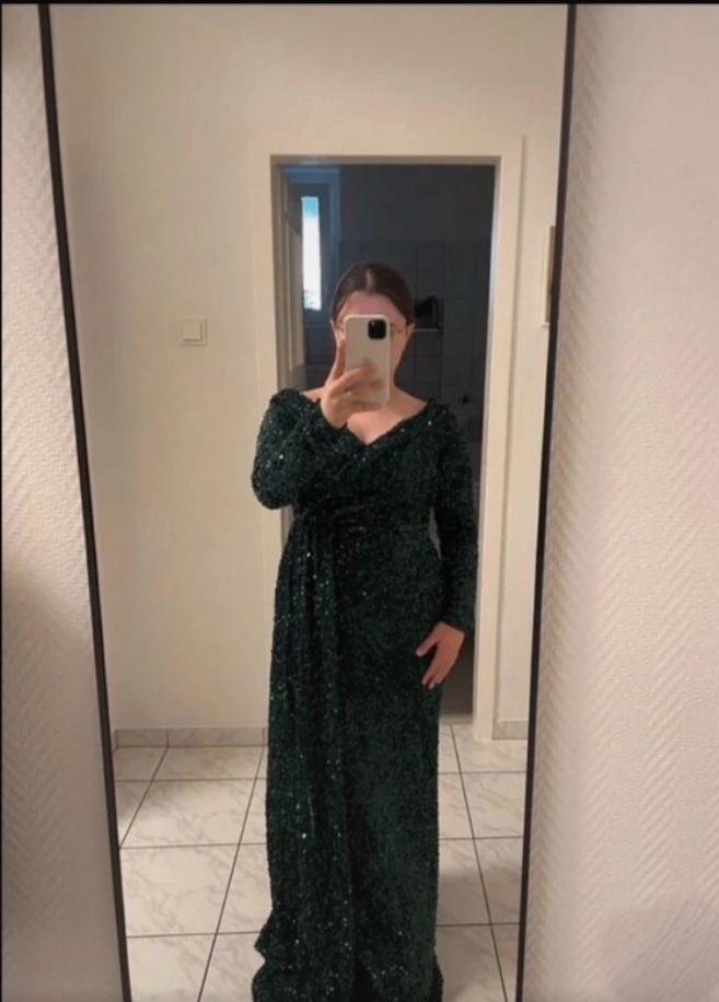 Prachtige groene glitter galajurk, Kleding | Dames, Jurken, Nieuw, Maat 34 (XS) of kleiner, Groen, Onder de knie, Ophalen of Verzenden