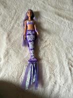 Zeemeermin barbie lila, Kinderen en Baby's, Speelgoed | Poppen, Ophalen of Verzenden, Zo goed als nieuw, Barbie