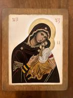 Originele antieke handgeschilderde icoon Maria met Jesus, Verzamelen, Religie, Ophalen of Verzenden, Gebruikt, Overige typen, Christendom | Katholiek