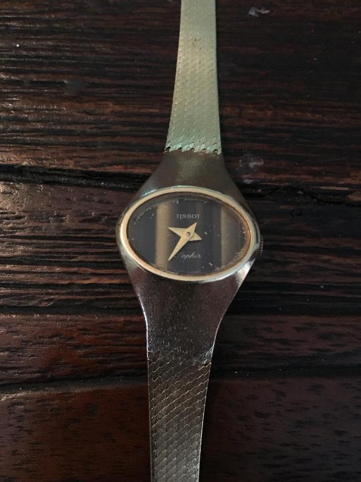 14K Gouden Tissot Dameshorloge Tijgeroog, Sieraden, Tassen en Uiterlijk, Horloges | Dames, Gebruikt, Polshorloge, Overige merken