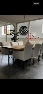 Eetkamertafel met stalen spinnenpoot - Zo Goed Als Nieuw, Huis en Inrichting, Tafels | Eettafels, 200 cm of meer, Zo goed als nieuw