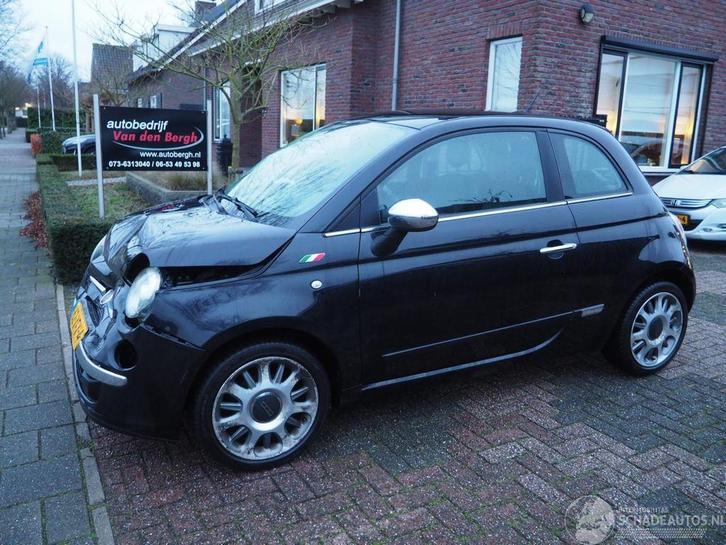 Fiat 500 1.2 Pop Automaat (bj 2012), Auto diversen, Schadeauto's, Fiat, Automaat, Benzine, Hatchback, Zwart