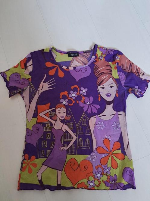 Vintage voile chiffon top 36 Vernal Paris,+adv geisha enz, Kleding | Dames, Tops, Zo goed als nieuw, Maat 36 (S), Groen, Ophalen of Verzenden