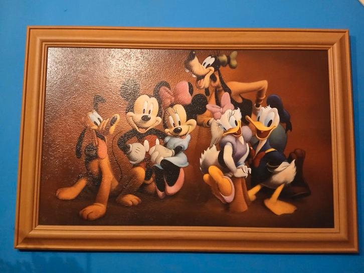 Disney Schilderij met Mickey Mouse en Vrienden, Antiek en Kunst, Kunst | Schilderijen | Klassiek, Ophalen
