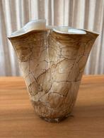 Vintage Fazzoletto Vaas Bruin 70s Murano/Krosno, Huis en Inrichting, Woonaccessoires | Vazen, Ophalen, Gebruikt, Overige kleuren
