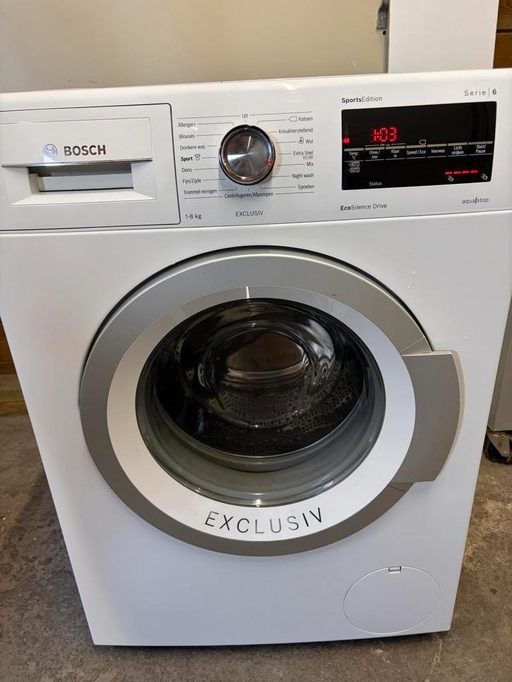 Bosch Exclusiv Wasmachine 8kg - Topmodel!, Witgoed en Apparatuur, Wasmachines, Zo goed als nieuw, Voorlader, 8 tot 10 kg, 85 tot 90 cm