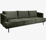 THE DUCHESS VELVET 3,5-ZITS BANK + HOCKER ANTRACIET, Ophalen, Zo goed als nieuw, 75 tot 100 cm, 200 tot 250 cm