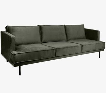 THE DUCHESS VELVET 3,5-ZITS BANK + HOCKER ANTRACIET beschikbaar voor biedingen