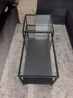 Moderne Salontafel met Glas en Metaal, Ophalen, Gebruikt, 100 tot 150 cm, 50 tot 100 cm