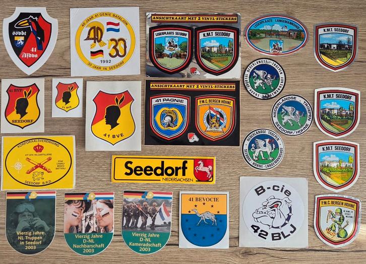 stickers Defensie/Landmacht 38 Seedorf Duitsland, Verzamelen, Militaria | Algemeen, Landmacht, Overige typen, Nederland, Ophalen of Verzenden