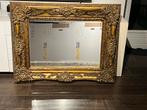Unieke mooie hout uitgesnede barokke spiegel goud kleurig, Ophalen, Rechthoekig