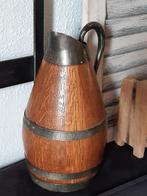 Oude houten (wijn)kan,met ijzeren banden,landelijk ,sober, Antiek en Kunst, Ophalen of Verzenden