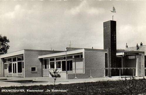 Brouwershaven, Kleuterschool De Blokkendoos - ongelopen, Verzamelen, Ansichtkaarten | Nederland, Ongelopen, Overijssel, 1920 tot 1940