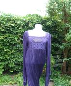 vintage avondjurk - maxi en plisé - als nieuw - 38/40, Kleding | Dames, Gelegenheidskleding, Galajurk, Blauw, Zo goed als nieuw