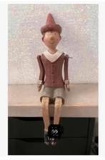 Clayre & Eve beeld Pinokkio zittend, Polyresin, 21 x 6 x 5cm, Ophalen of Verzenden