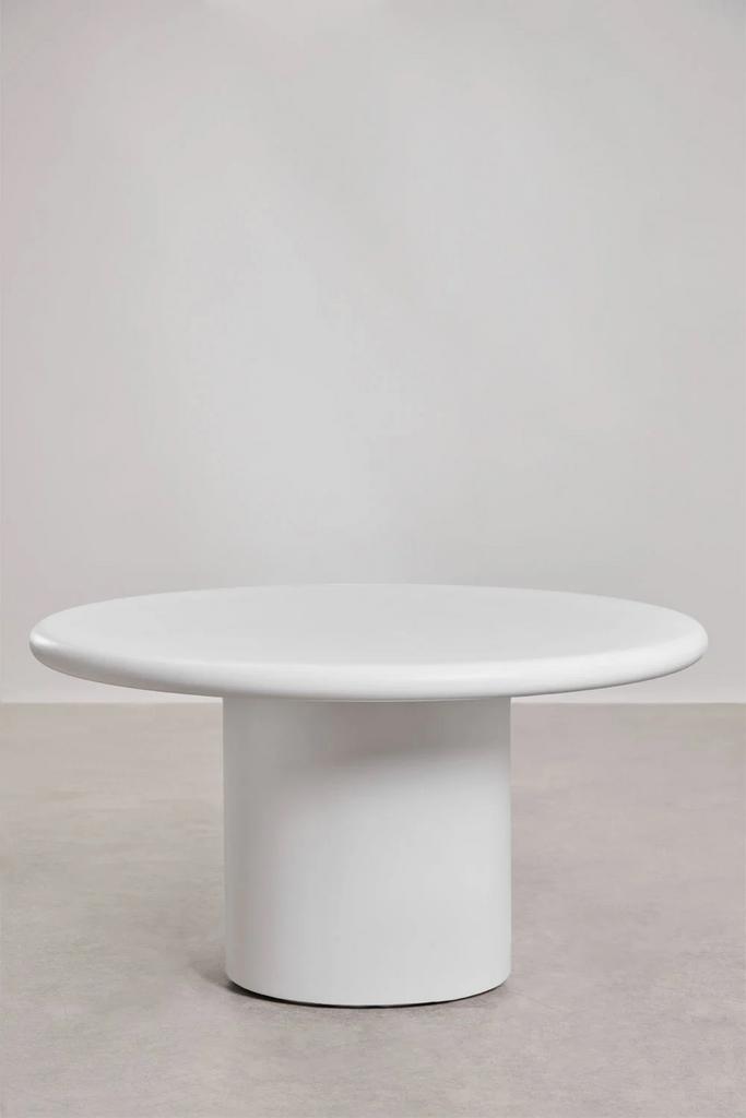 Namara ronde cementen eettafel - wit - 140 cm doorsnede, Huis en Inrichting, Tafels | Eettafels, Zo goed als nieuw, 100 tot 150 cm
