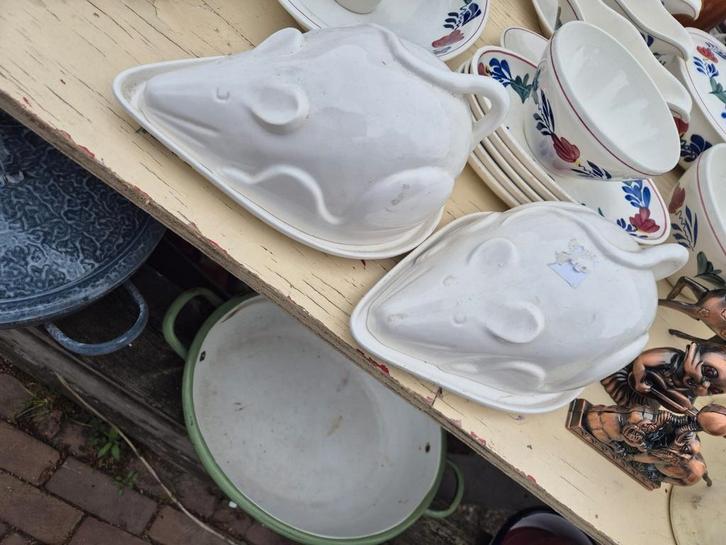 Vintage Muisvormige voor kaas of boter, Antiek en Kunst, Curiosa en Brocante, Ophalen of Verzenden