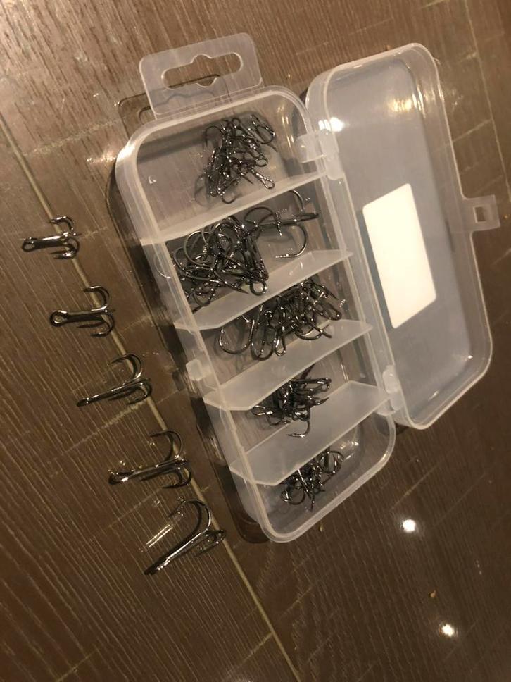 50 stuks NIEUWE haken, snoek, treble hook, dreg, dreggen, Watersport en Boten, Hengelsport | Roofvissen, Nieuw, Haak, Ophalen of Verzenden