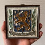 Antieke Cloisonne Tegel Wapen Nederland, Porceleyne Fles, Ophalen of Verzenden