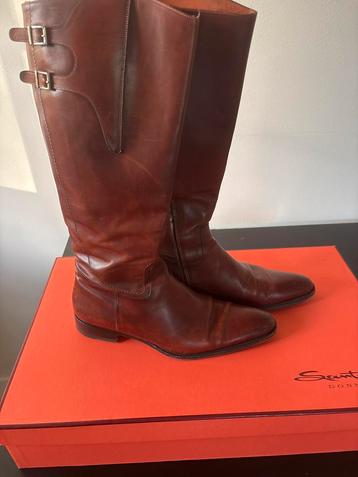 Santoni R. Bruine dames laarzen gesp mt 38.5 (valt groot) beschikbaar voor biedingen