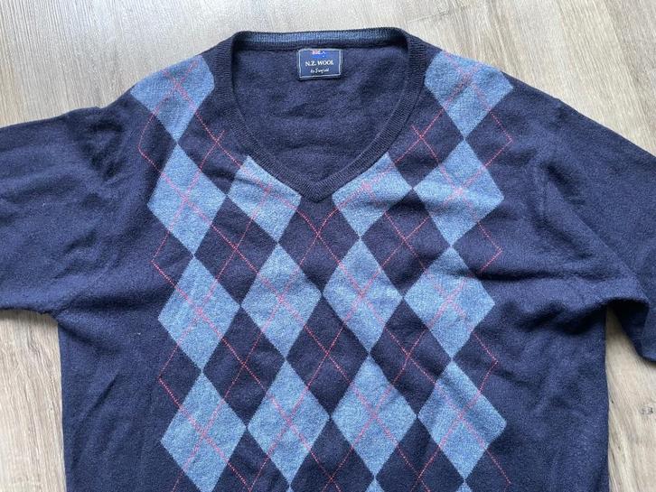 prachtige WOLLEN TRUI maat 56 - WD014, Kleding | Heren, Truien en Vesten, Zo goed als nieuw, Maat 56/58 (XL), Blauw, Ophalen of Verzenden