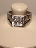 zilveren heren ring met strass steentjes, 20 of groter, Verzenden, Heer, Zo goed als nieuw