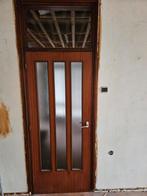 Houten binnendeur met glas, Doe-het-zelf en Verbouw, Deuren en Horren, Ophalen, Gebruikt, 80 tot 100 cm, Binnendeur